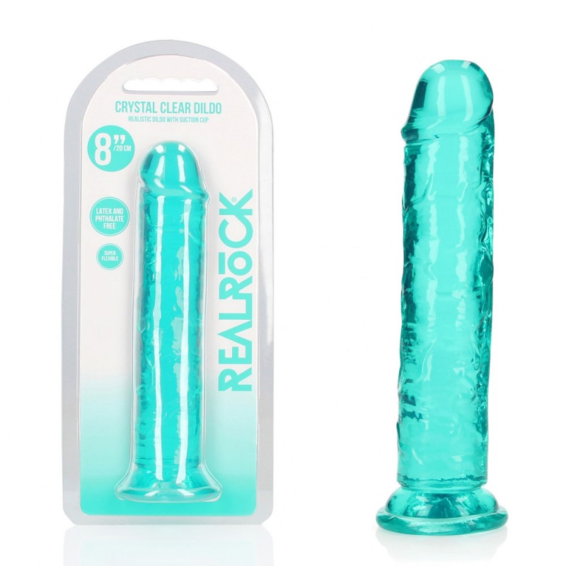 Realrock Straight 8'' Dildo - Turquoise