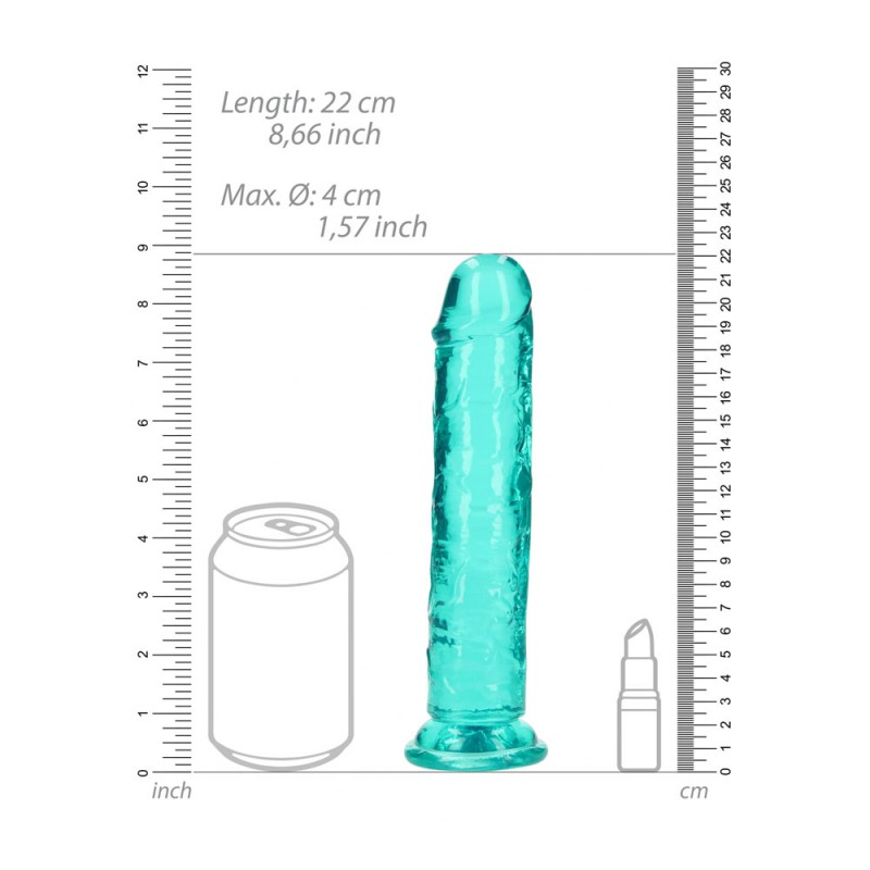 Realrock Straight 8'' Dildo - Turquoise Realrock Straight 8'' Dildo - Turquoise