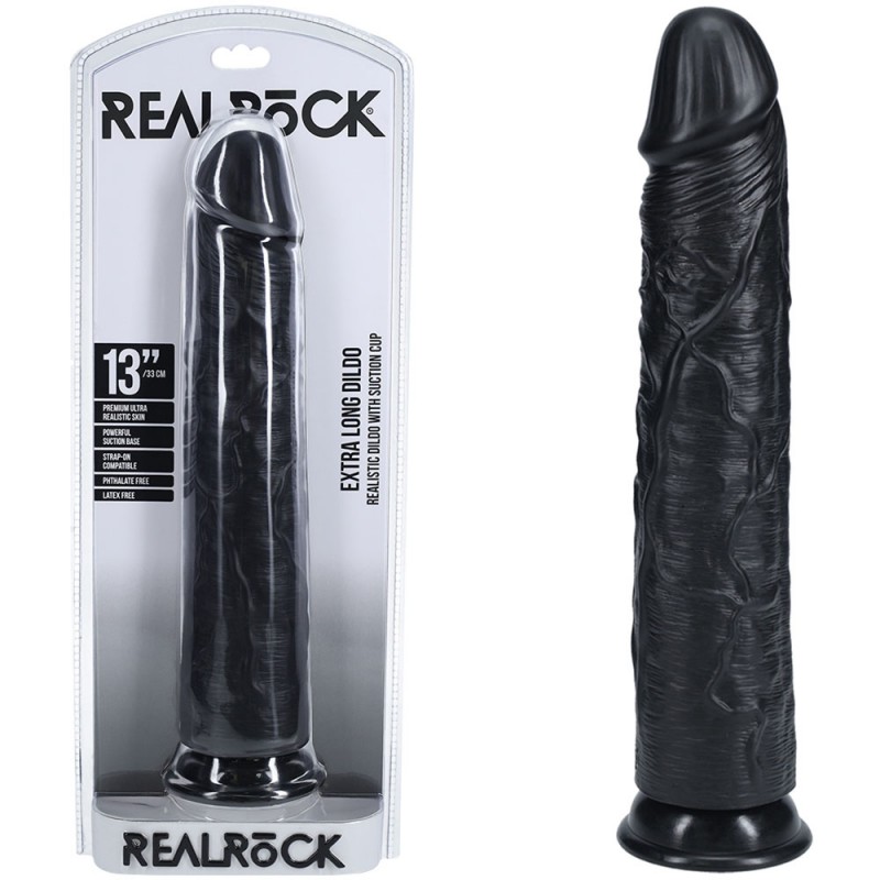 RealRock Extra Long Dildo 13''- Black