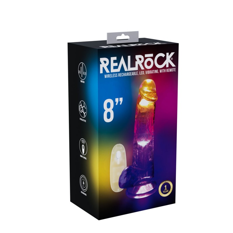 Realrock Led Vibrating Dong 8'' with Balls