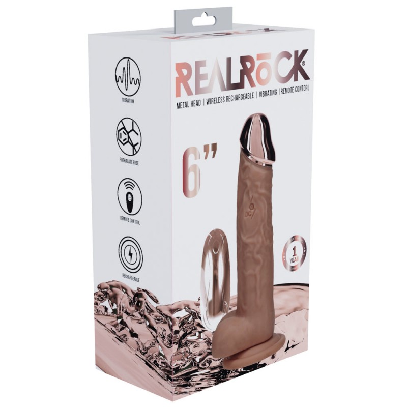 Realrock Metal Head 6'' Rechargeable Dildo - Tan Realrock Metal Head 6'' Rechargeable Dildo - Tan