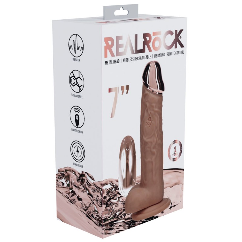 Realrock Metal Head 7'' Rechargeable Dildo - Tan Realrock Metal Head 7'' Rechargeable Dildo - Tan