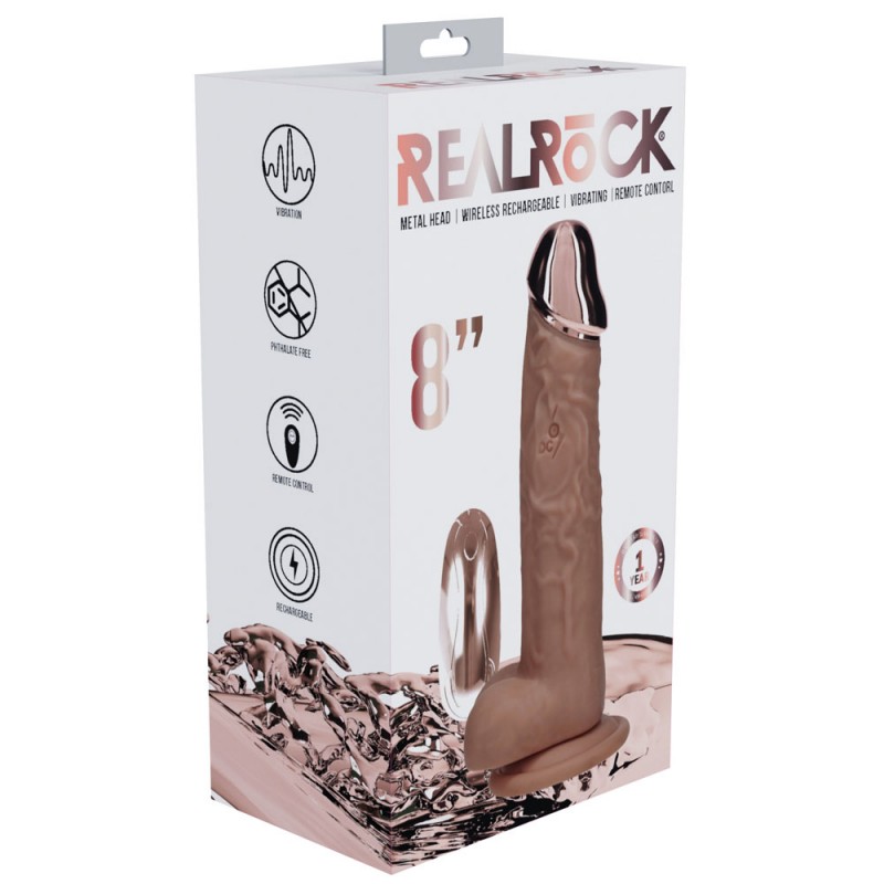 Realrock Metal Head 8'' Rechargeable Dildo - Tan Realrock Metal Head 8'' Rechargeable Dildo - Tan