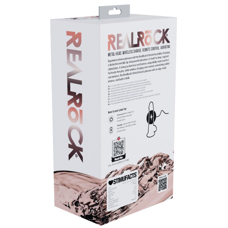 Realrock Metal Head 8'' Rechargeable Dildo - Tan Realrock Metal Head 8'' Rechargeable Dildo - Tan