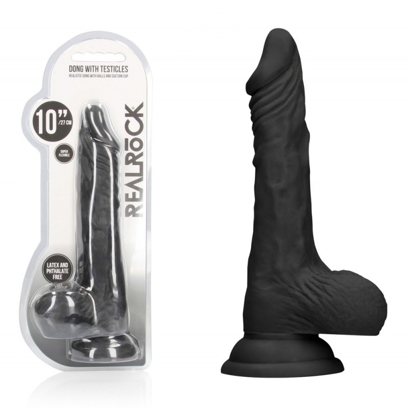 RealRock 10'' Realistic Dong with Balls - Black