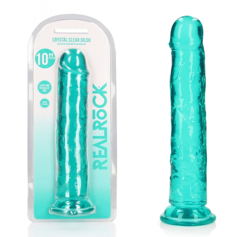 RealRock Straight 28 cm Dildo - Turquoise