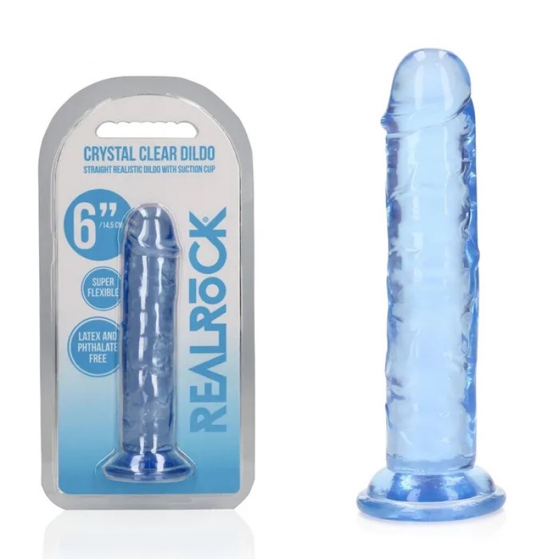 Realrock Straight 6'' Dildo - Blue