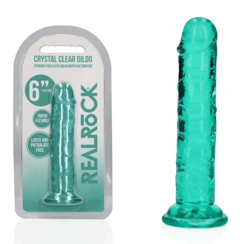 Realrock Straight 6'' Dildo - Turquoise