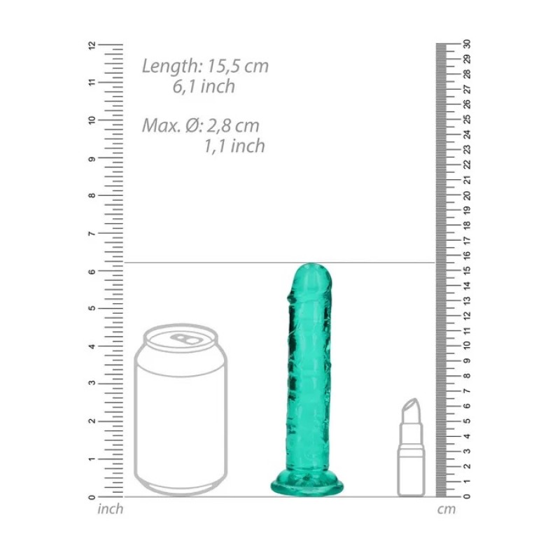 Realrock Straight 6'' Dildo - Turquoise Realrock Straight 6'' Dildo - Turquoise