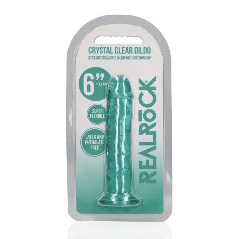 Realrock Straight 6'' Dildo - Turquoise Realrock Straight 6'' Dildo - Turquoise