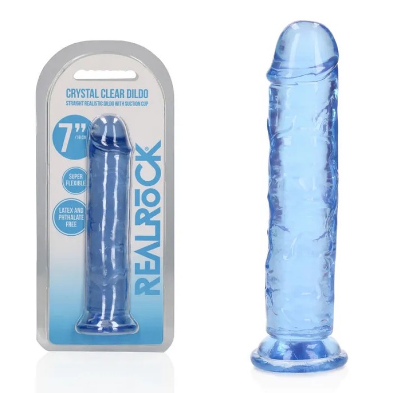 Realrock Straight 7'' Dildo - Blue