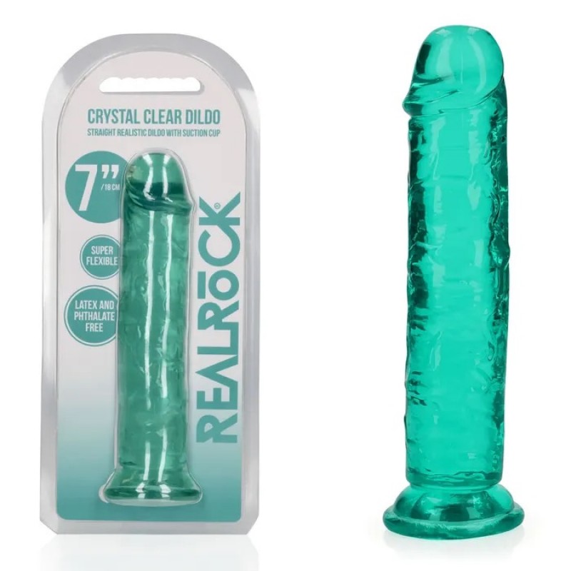 Realrock Straight 7'' Dildo - Turquoise