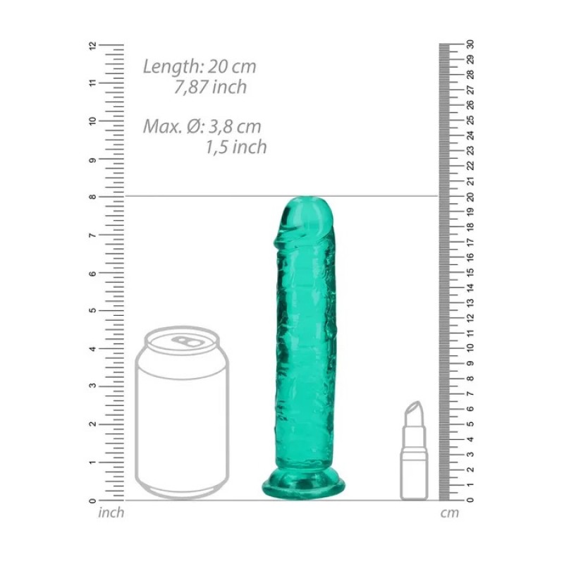 Realrock Straight 7'' Dildo - Turquoise Realrock Straight 7'' Dildo - Turquoise