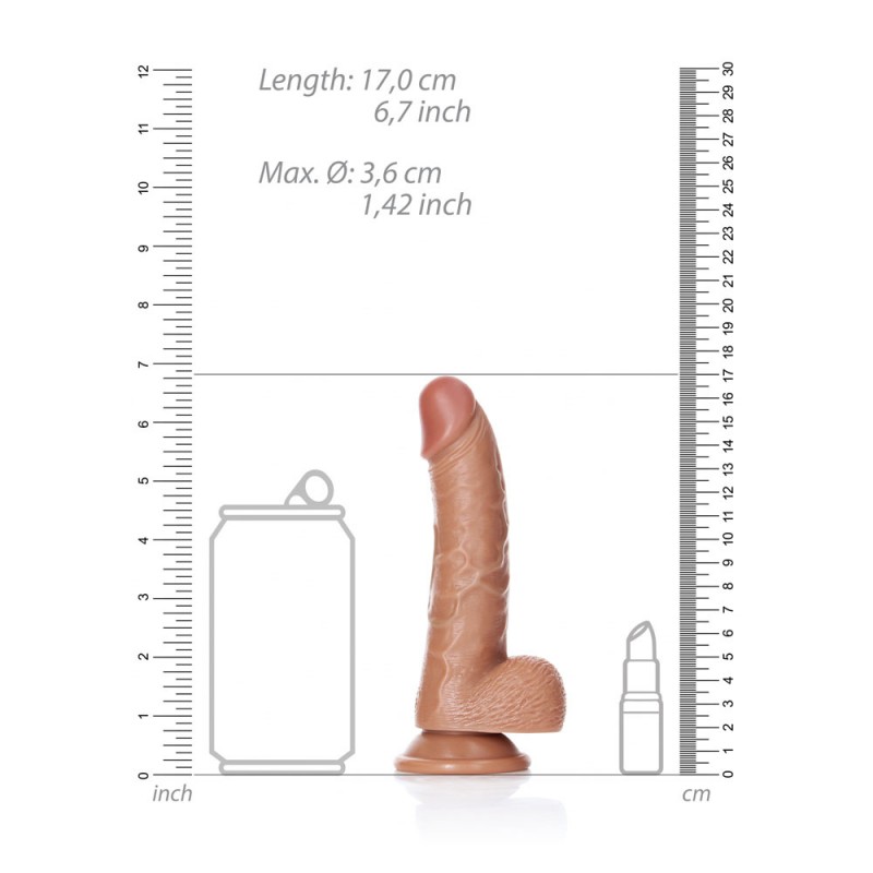 Realrock 6'' Curved Dildo with Balls - Tan Realrock 6'' Curved Dildo with Balls - Tan