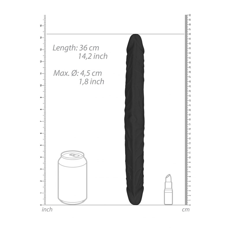 RealRock 14'' Double Dildo - Black RealRock 14'' Double Dildo - Black