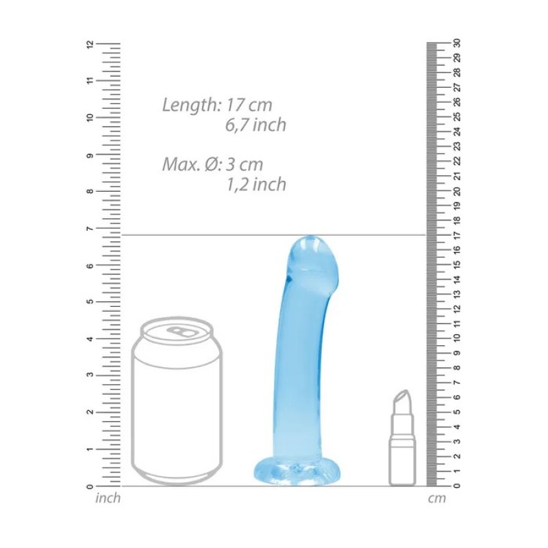 Realrock Non Realistic 7'' Dildo with Suction Cup - Blue Realrock Non Realistic 7'' Dildo with Suction Cup - Blue