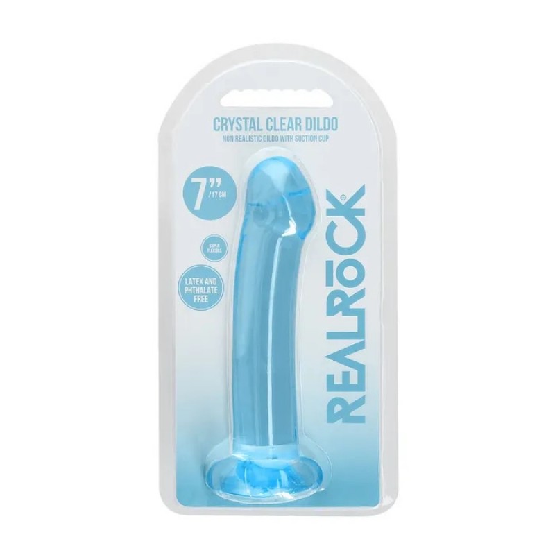Realrock Non Realistic 7'' Dildo with Suction Cup - Blue Realrock Non Realistic 7'' Dildo with Suction Cup - Blue