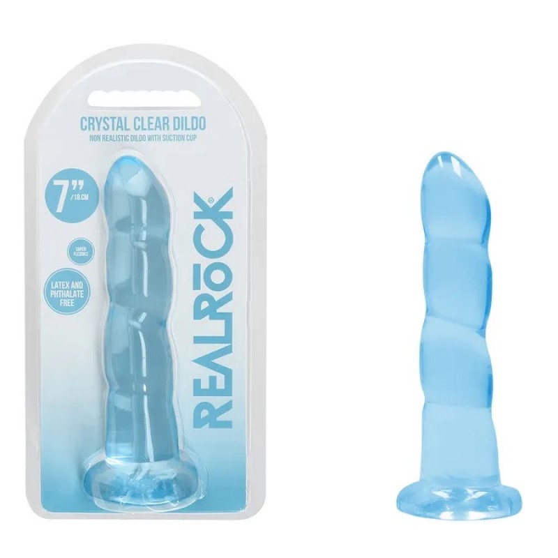 RealRock 7'' Dildo with Suction Cup - Blue