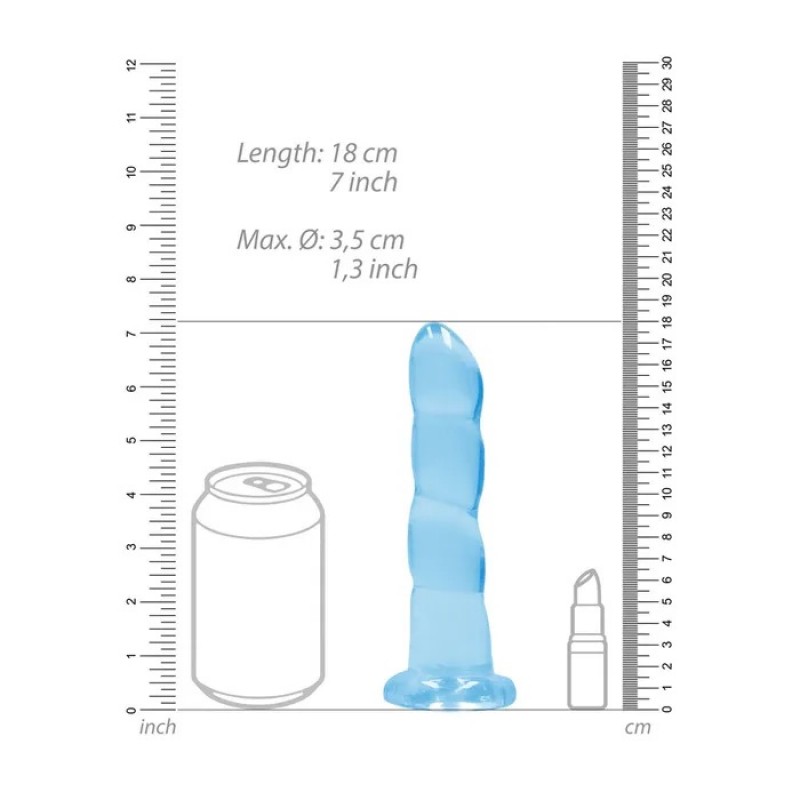 RealRock 7'' Dildo with Suction Cup - Blue RealRock 7'' Dildo with Suction Cup - Blue