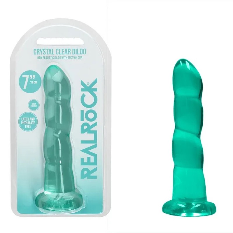 RealRock 7'' Dildo with Suction Cup - Turquoise