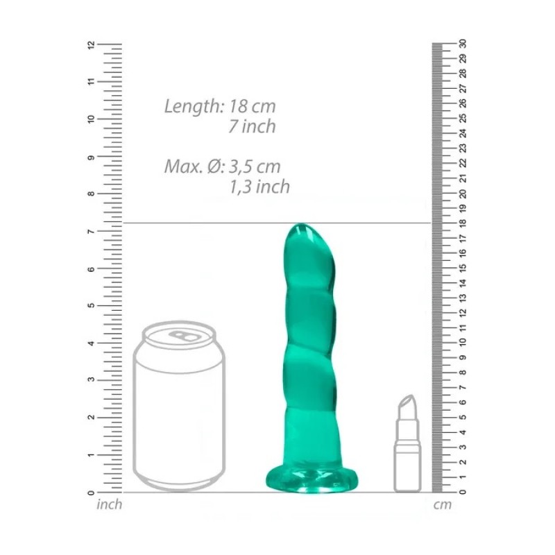 RealRock 7'' Dildo with Suction Cup - Turquoise RealRock 7'' Dildo with Suction Cup - Turquoise
