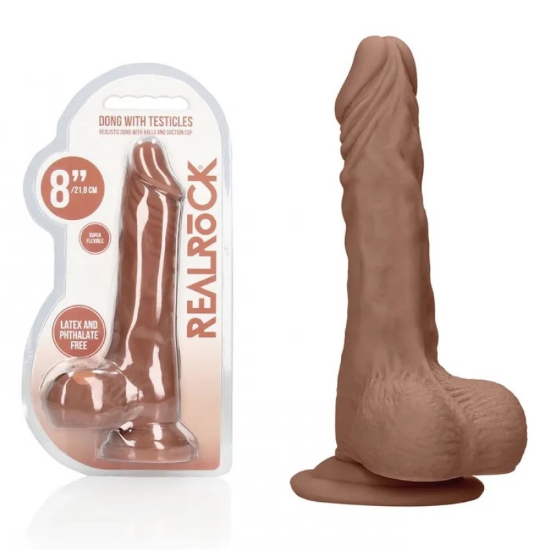RealRock 8'' Realistic Dong With Balls - Tan