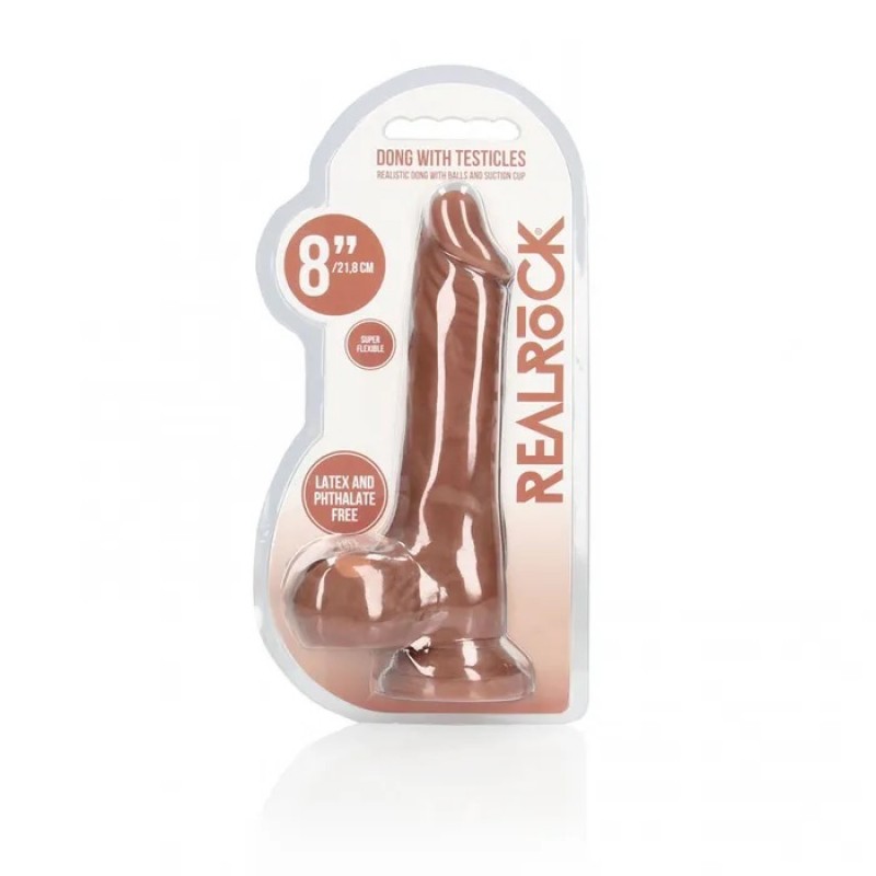 RealRock 8'' Realistic Dong With Balls - Tan RealRock 8'' Realistic Dong With Balls - Tan