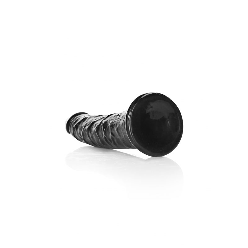 Realrock 6'' Realistic Slim Dildo - Black Realrock 6'' Realistic Slim Dildo - Black