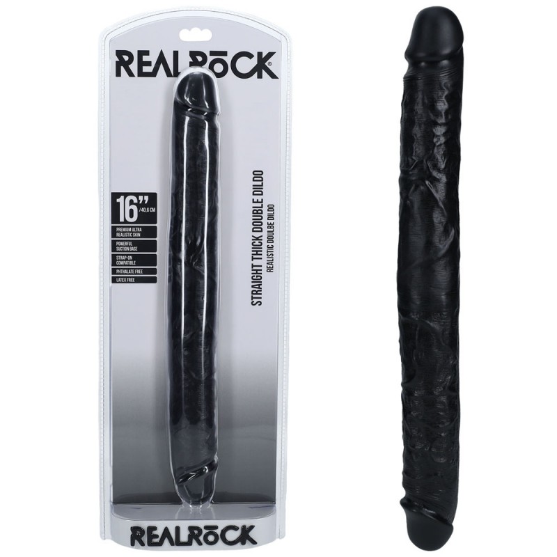 Realrock 16'' Thick Double Dildo - Black