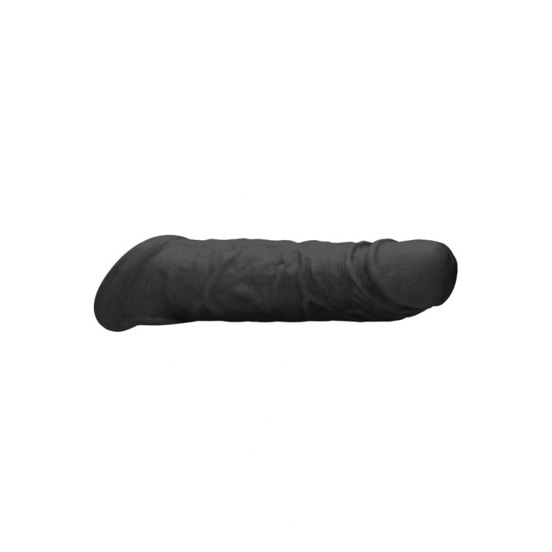 RealRock Realistic 8'' Penis Extender with Rings - Black RealRock Realistic 8'' Penis Extender with Rings - Black