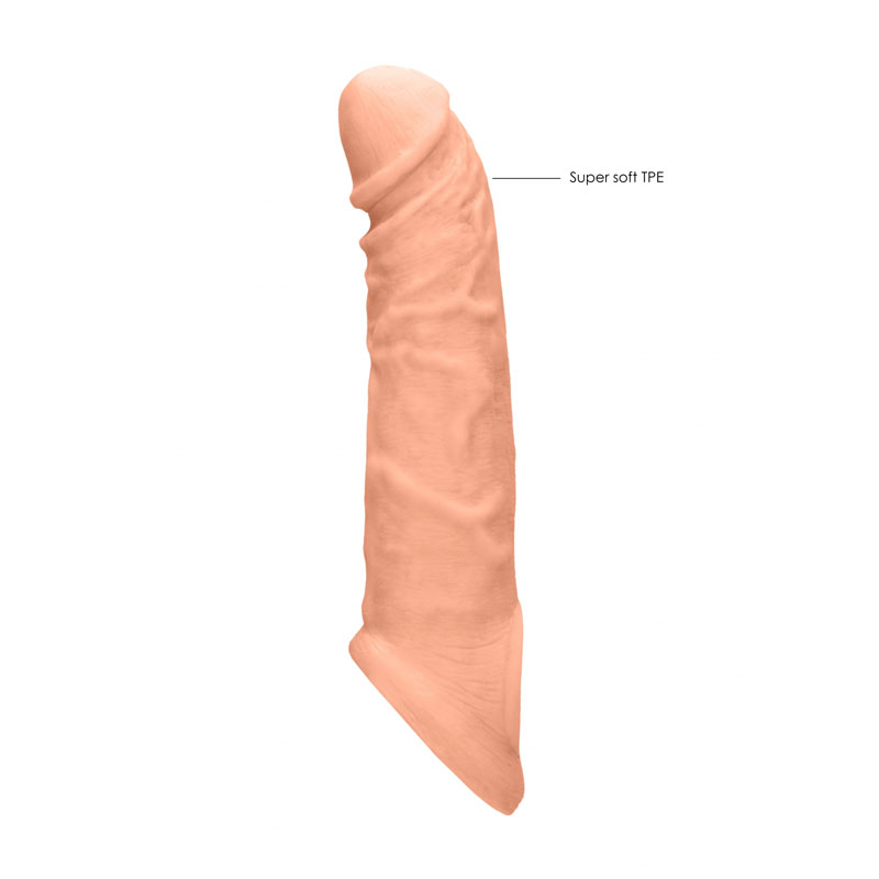 RealRock Realistic 8'' Penis Extender with Rings - Flesh RealRock Realistic 8'' Penis Extender with Rings - Flesh