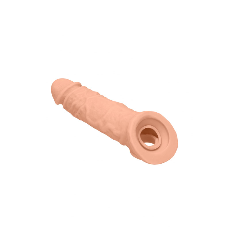 RealRock Realistic 8'' Penis Extender with Rings - Flesh RealRock Realistic 8'' Penis Extender with Rings - Flesh