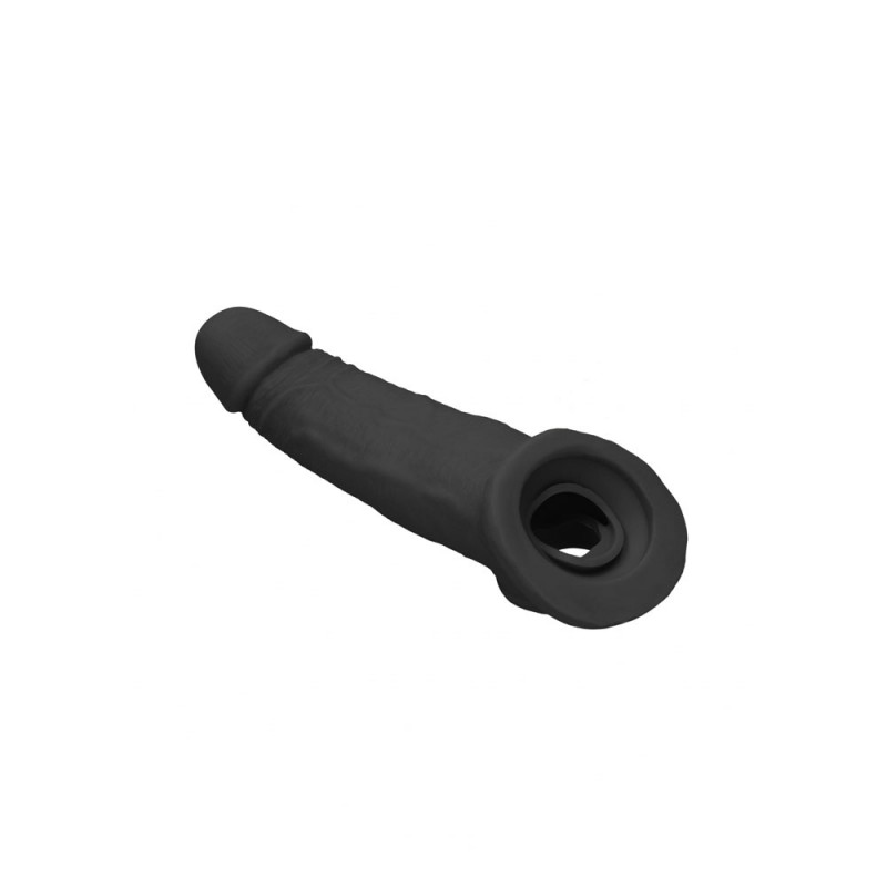 RealRock Realistic 9'' Penis Extender with Rings - Black RealRock Realistic 9'' Penis Extender with Rings - Black