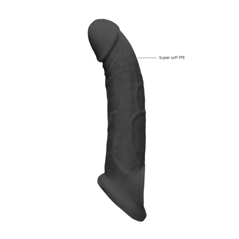RealRock Realistic 9'' Penis Extender with Rings - Black RealRock Realistic 9'' Penis Extender with Rings - Black