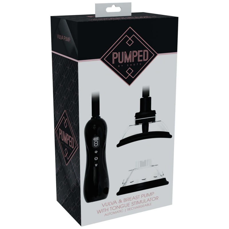 Pumped Vulva & Breast Pump with Tongue - Black Pumped Vulva & Breast Pump with Tongue - Black
