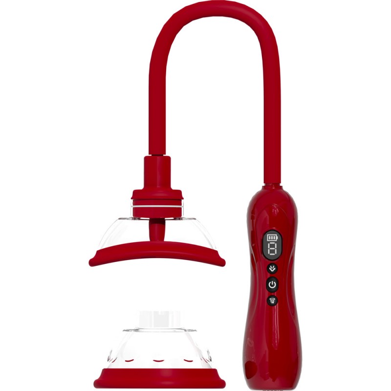Pumped Vulva & Breast Pump with Tongue - Red Pumped Vulva & Breast Pump with Tongue - Red