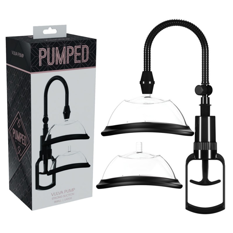 Pumped Vulva Pump with 2 Cups - Black