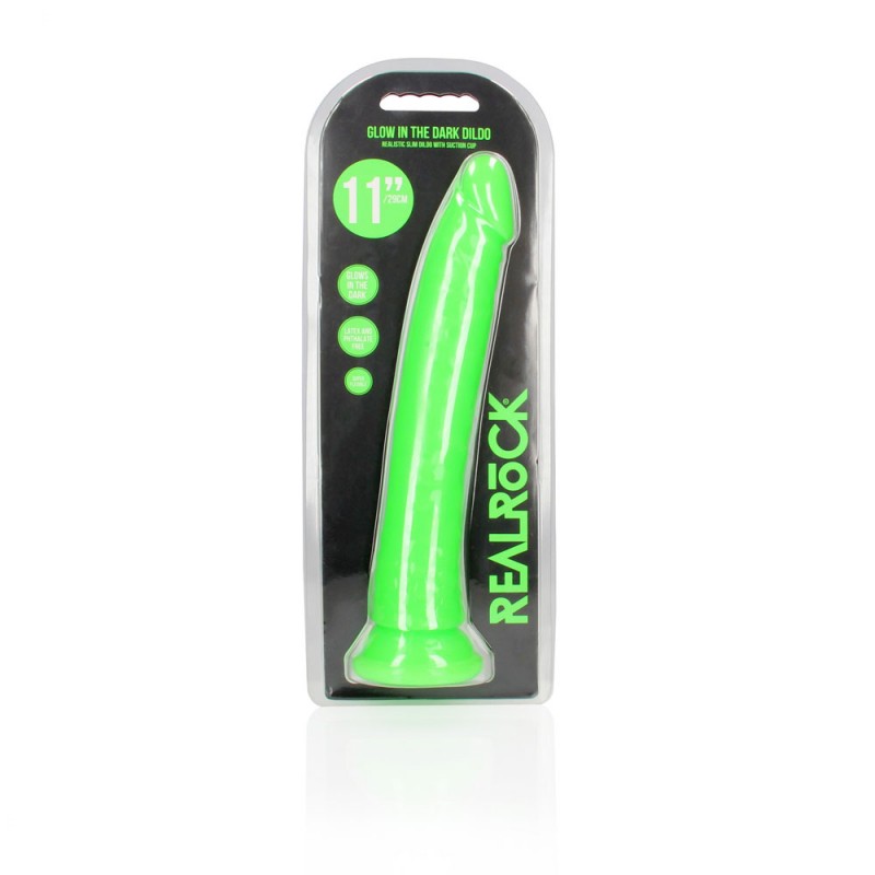 Realrock Slim Glow in the Dark 11'' Dong - Neon Green Realrock Slim Glow in the Dark 11'' Dong - Neon Green