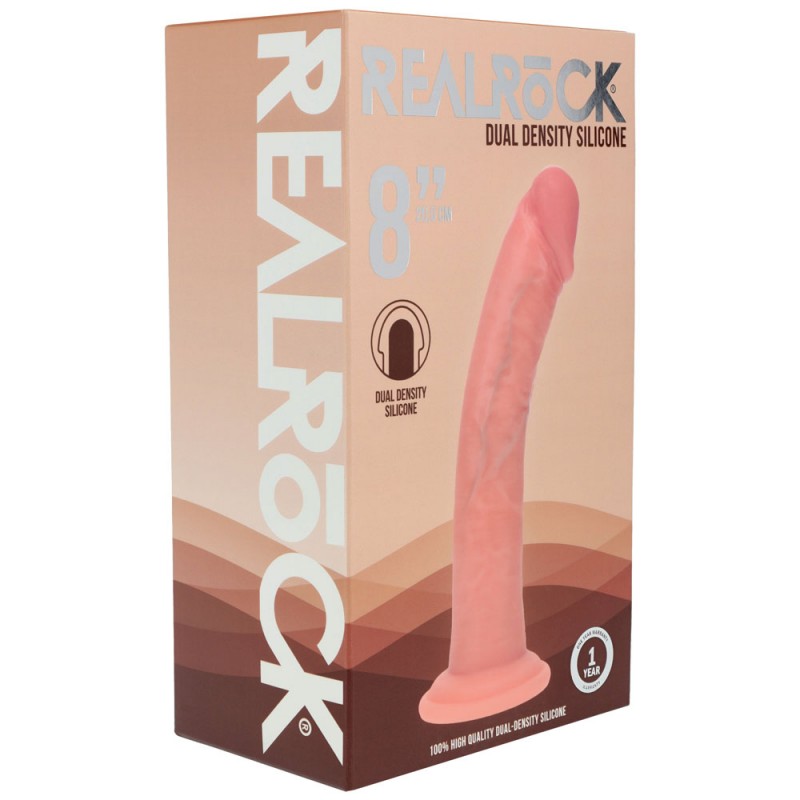 RealRock Dual Density Silicone 8'' Curved Dildo - Flesh RealRock Dual Density Silicone 8'' Curved Dildo - Flesh