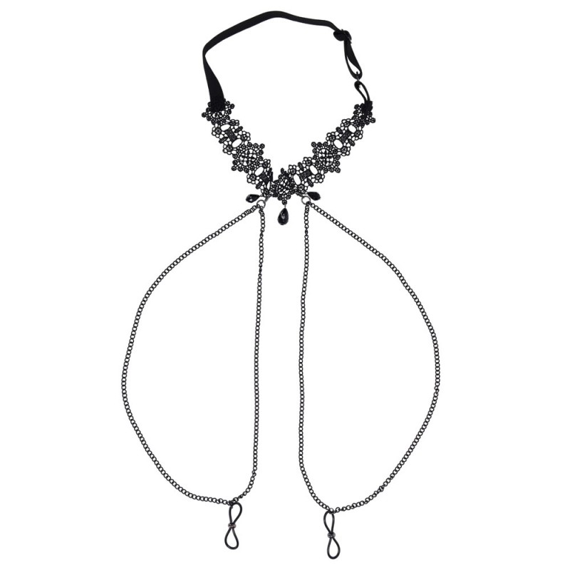 Sex & Mischief Lace Collar with Nipple Ties Sex & Mischief Lace Collar with Nipple Ties