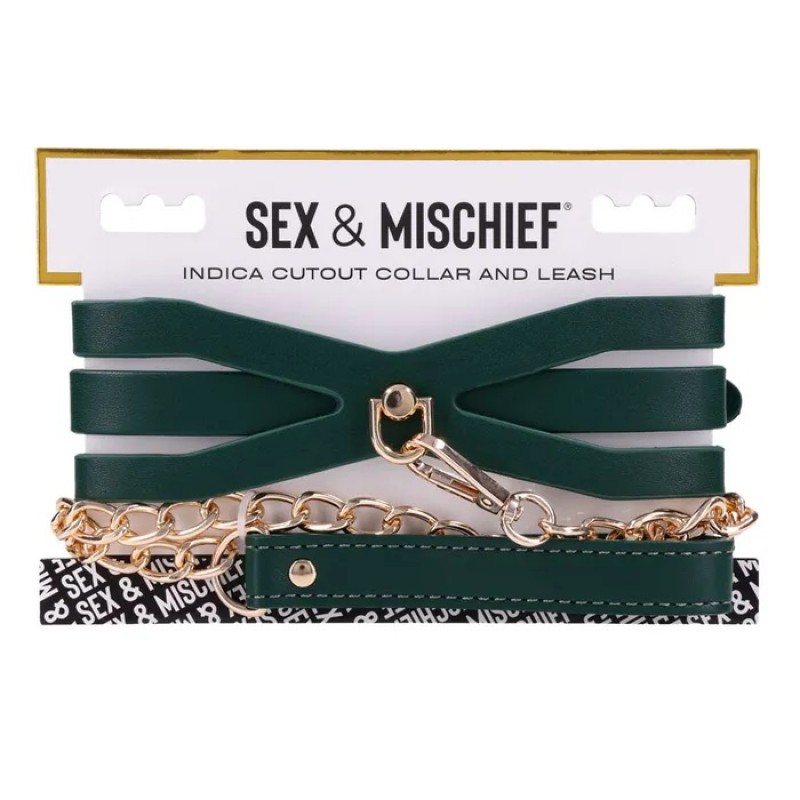 Sex & Mischief Indica Cutout Collar and Leash Sex & Mischief Indica Cutout Collar and Leash