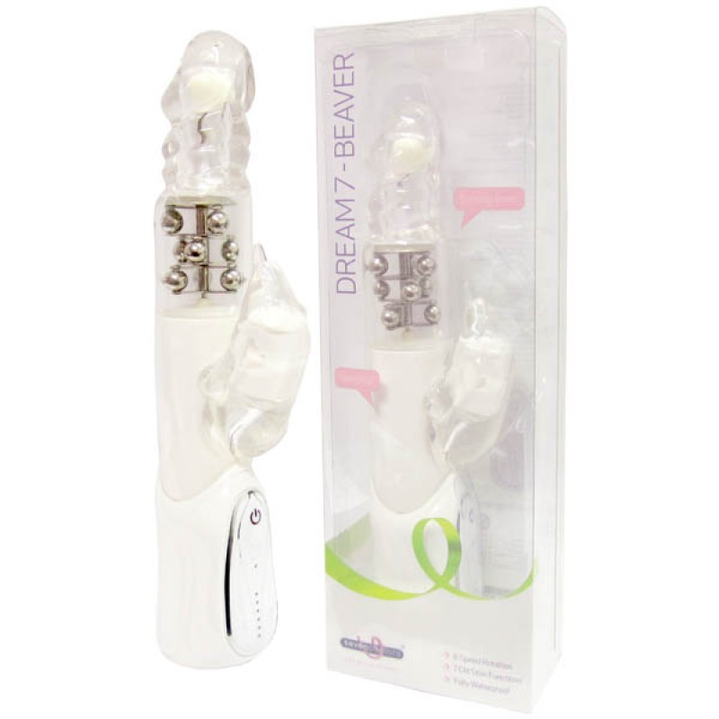 Dream 7 Beaver 6-inch Pearl Vibrator - White