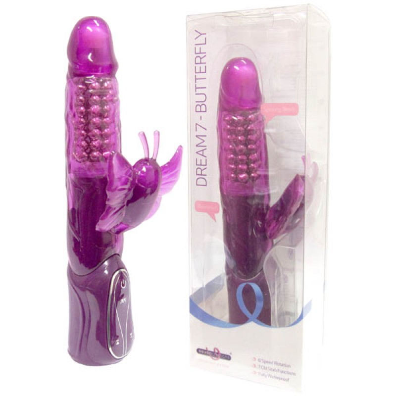 Dream 7 Butterfly 6-inch Pearl Vibrator - Purple