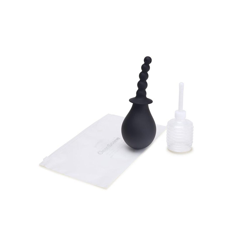 CleanScene 4-Piece Soft Squeeze Beaded Anal Douche Set with Flared Base CleanScene 4-Piece Soft Squeeze Beaded Anal Douche Set with Flared Base