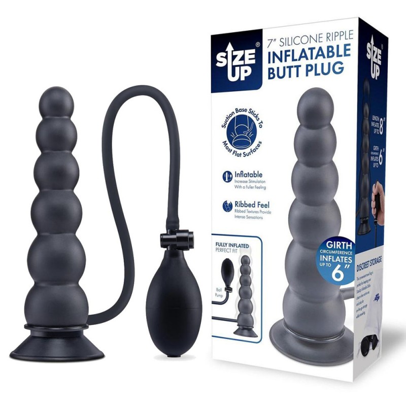 Size Up Ripple Inflatable Butt Plug 7 Inch