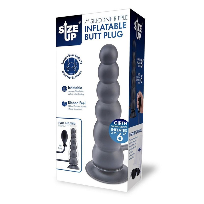 Size Up Ripple Inflatable Butt Plug 7 Inch Size Up Ripple Inflatable Butt Plug 7 Inch