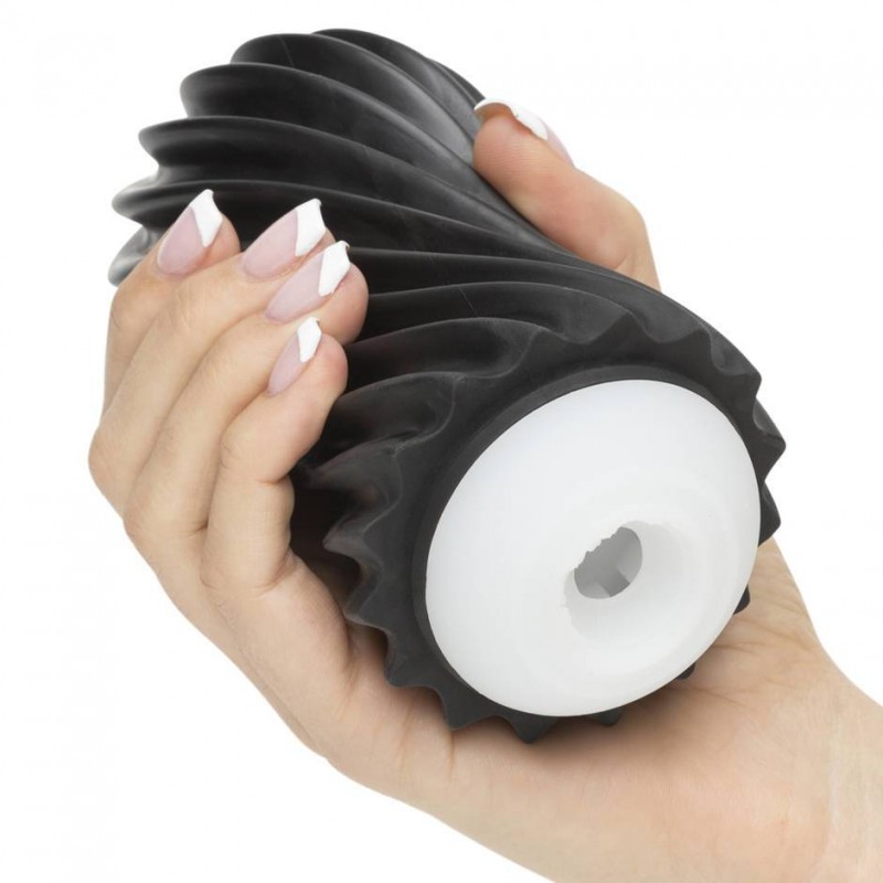TENGA Flex Rocky Black Textured Male Masturbator