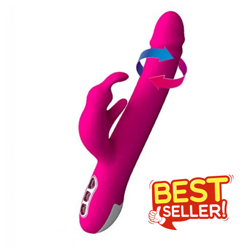 Alvin Rotating Rabbit Vibrator - Hot Pink