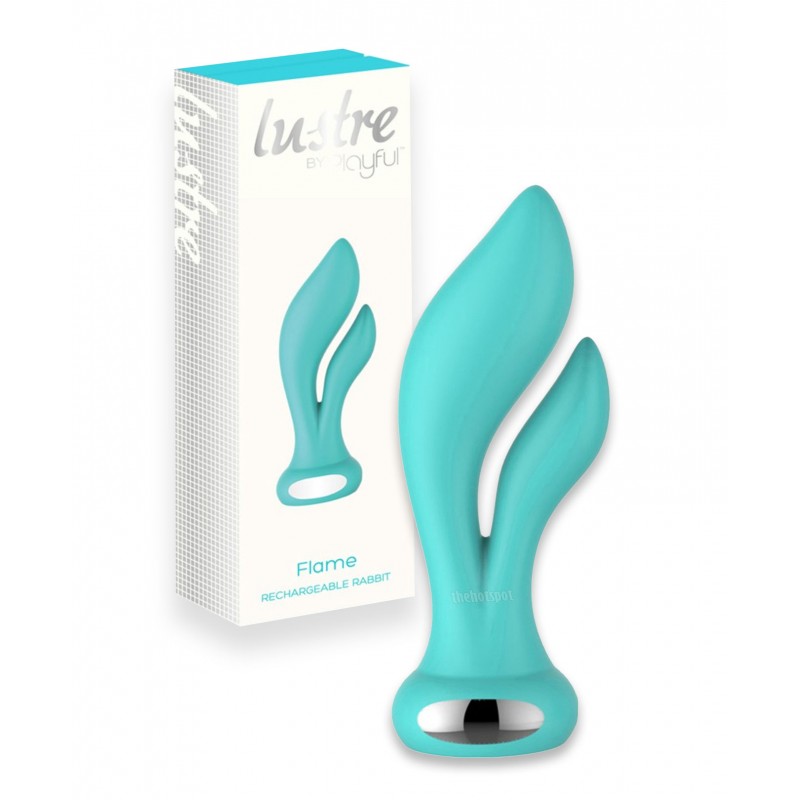 Lustre Flame Rabbit Ears Vibrator - Teal