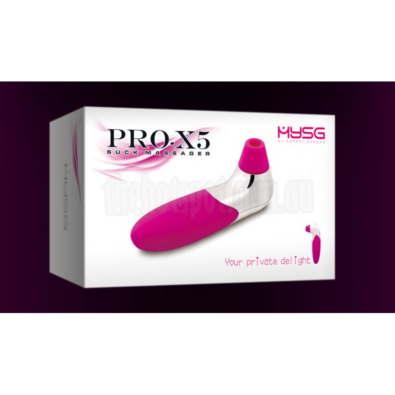 Pro-X5 Clitoris Nipple Sucker Vibrator - Purple